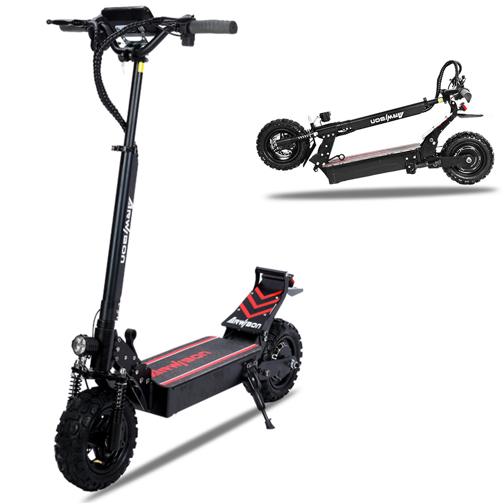 Foldable Electric Scooter for Adults, 2500W Motor, Up to 38MPH Range 30 Miles, 48V/16AH Battery, 440 Lbs 11" Heavy Duty Vacuum Off-Road Tire.