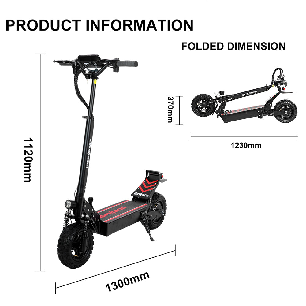 Foldable Electric Scooter for Adults, 2500W Motor, Up to 38MPH Range 30 Miles, 48V/16AH Battery, 440 Lbs 11" Heavy Duty Vacuum Off-Road Tire.