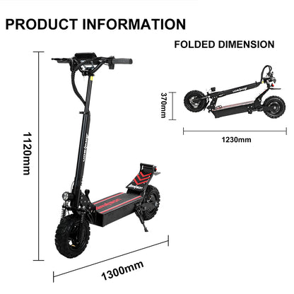 Foldable Electric Scooter for Adults, 2500W Motor, Up to 38MPH Range 30 Miles, 48V/16AH Battery, 440 Lbs 11" Heavy Duty Vacuum Off-Road Tire.